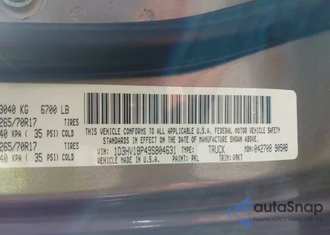 2009 Dodge Ram 1500 Slt/Sport/Trx z USA, uszkodzony, nr VIN 1D3HV18P49S804631